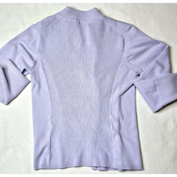 Vtg Shu Shu Women Lavender Cardigan & Tank Set Size S Ribbed Knit Cotton Blend - Picture 10 of 11